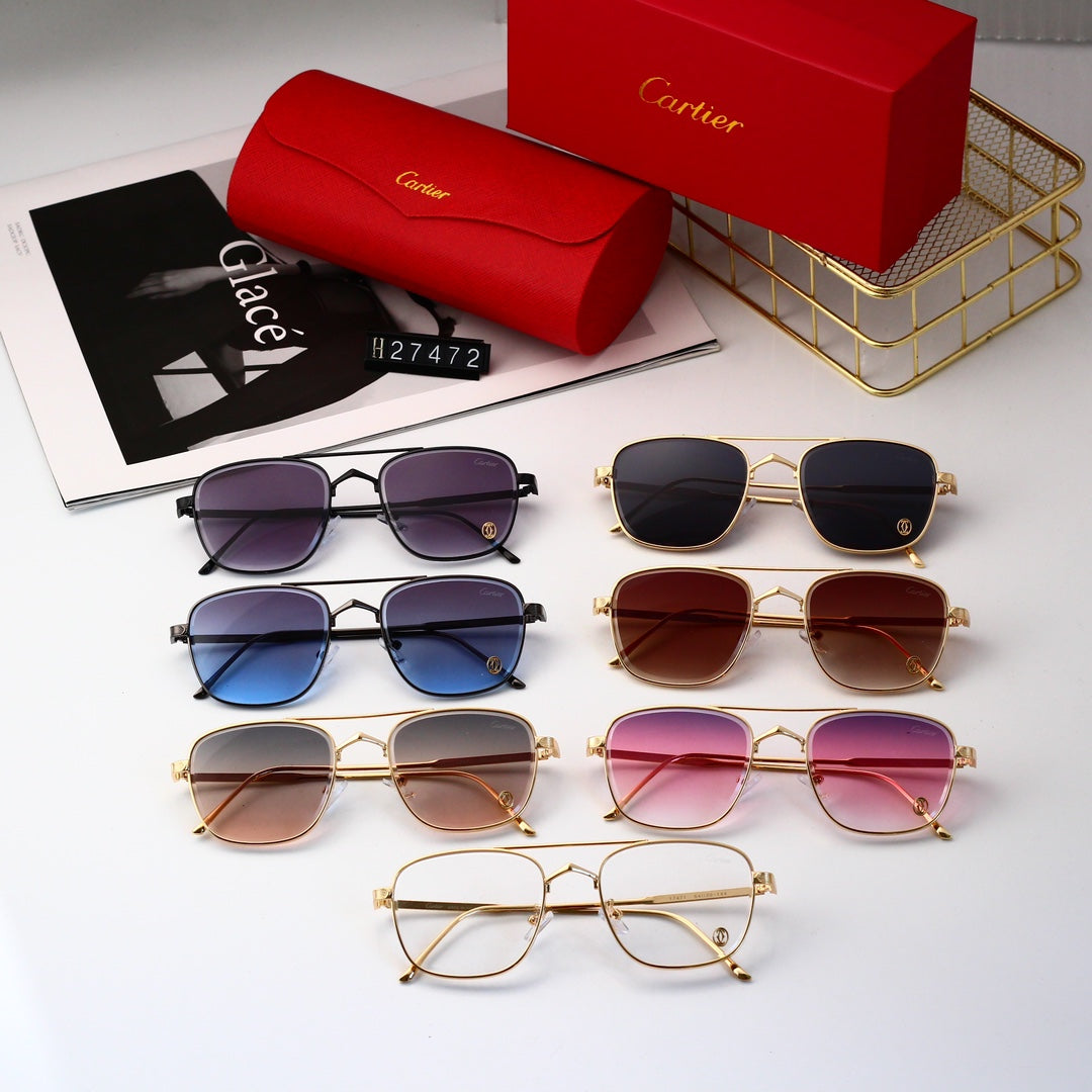 Golden Frame Sunglasses-With Gift Box