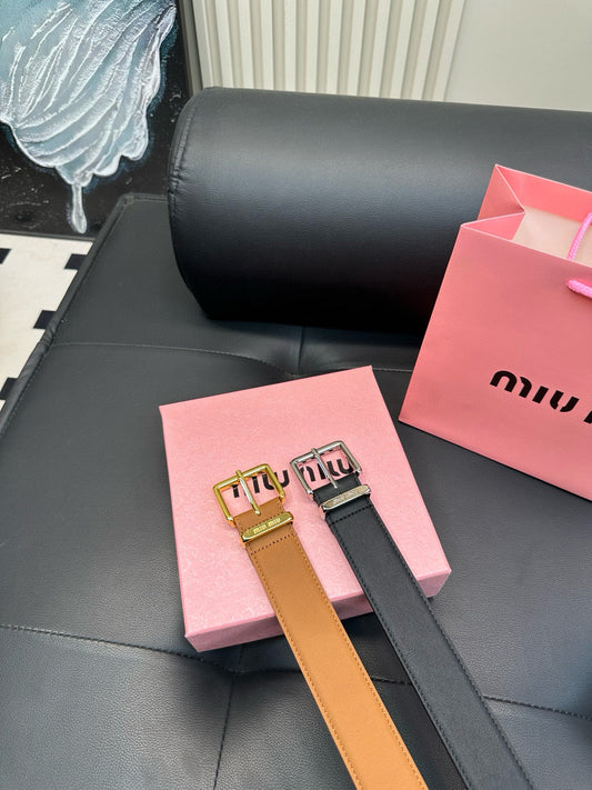 miumiu New leather belt made of genuine cowhide