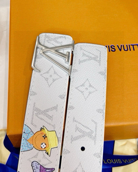 Lv White classic print with cartoon patterns （Silver）